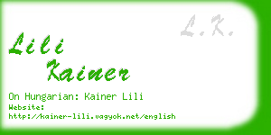 lili kainer business card